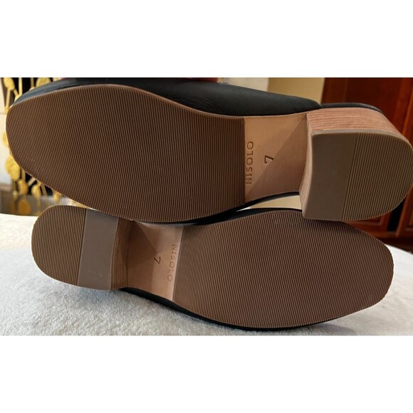 NISOLO All-Day Heeled Mule Black Smooth Leather Closed Toe Women's Size 7 NEW - Picture 10 of 11